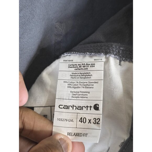 Carhartt Pants Mens 40x32 Gray Rugged Flex Relaxed Fit Duck Utility Work 103279 - Picture 8 of 13